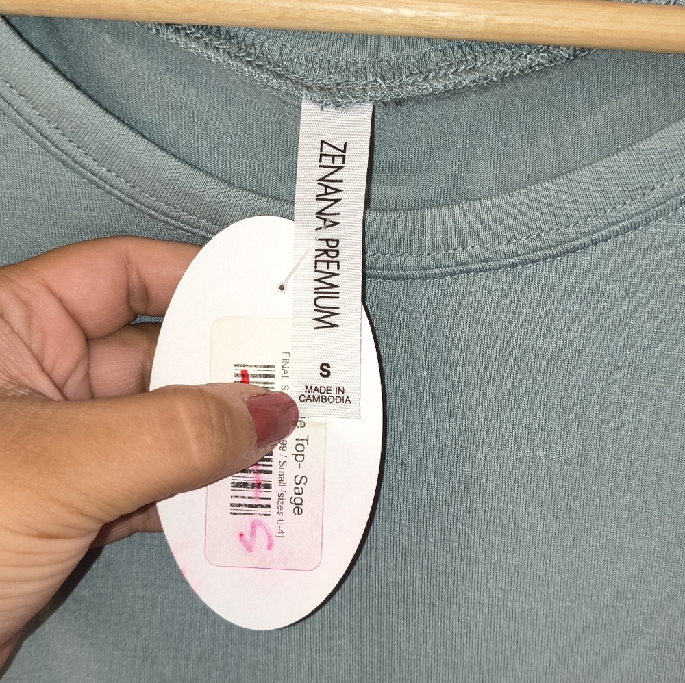 Zenana Premium Sky Blue Long Sleeve Top - Picture 2 of 4